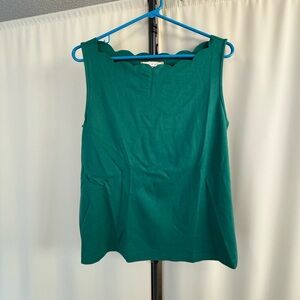 Anthropologie Green Tank Top with Scoop Neckline